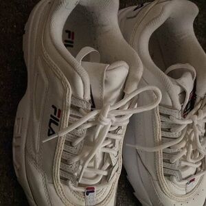 Fila White Chunky Sneakers with Layered Design